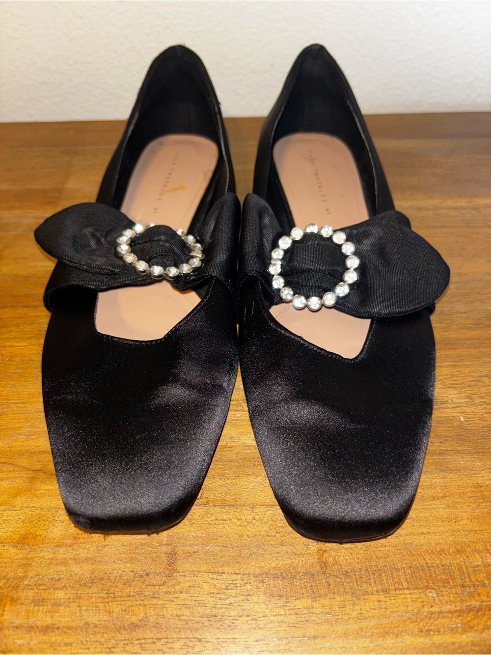 Zara Trafaluc Black jewel Satin Ballet Flats - Picture 2 of 6